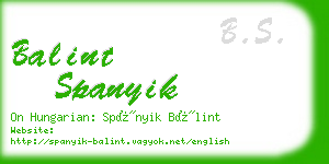 balint spanyik business card